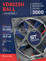 Вентилятор  VD8025H Ball (качения) 12V - st-e.info - Сургут
