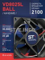 Вентилятор  VD8025L Ball (качения) 12V - st-e.info - Сургут