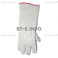 Перчатки-краги спилковые пятипалые серые с подложкой - st-e.info - Сургут