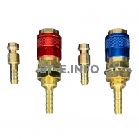 Комплект разъемов быстросъемных красный + синий с соединителем М6 - st-e.info - Сургут